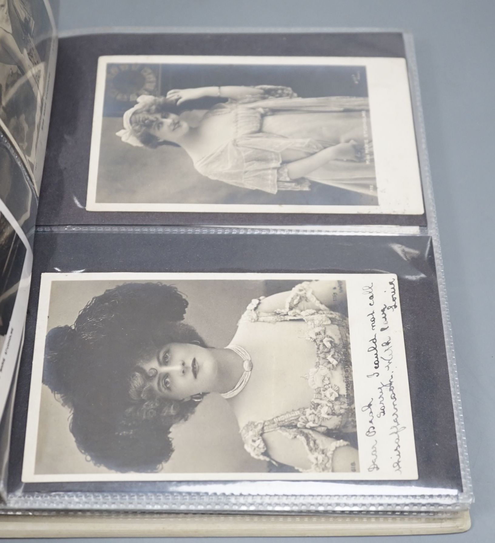 Three postcard albums - actresses and singers